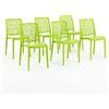 SIEDITI FUORI E DENTRO Sedie in polipropilene con fibra di vetro impilabili per interno, cucina o sala da pranzo, per esterno e giardino, sedie da bar e ristorante, design moderno - Anna (6 Sedie, Verde lime)