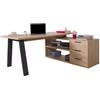 Composad | Scrivania Angolare con 3 Cassetti e 2 Vani Aperti, Moderna ed Elegante, per Ufficio, Studio, Porta PC, (LxAxP) 171,5x74,7x143,5 cm, Rovere Oak Mielato, Made in Italy