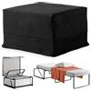 EVERGREENWEB MATERASSI & BEDS EVERGREENWEB - Pouf Letto Singolo con Materasso in WaterFoam Alto 10 cm Nero, Salvaspazio Pieghevole per Camera,Cameretta,Soggiorno,Pouf poggiapiedi, Ottomano, Tessuto Sfoderabile e Lavabile - Suite