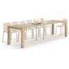 Mobili Fiver, Tavolo Consolle Allungabile First, 45(305) x90 cm, Quercia, fino a 14 posti, Consolle da Cucina e soggiorno, Made in Italy