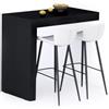 Mobili Fiver, Penisola Evolution 120x60, Nero Frassino, Tavolo Penisola Cucina per 4 persone, Made in Italy