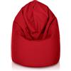 Bepouf - Pouf a Sacco Morbido in Poliestere con Imbottitura in Palline di Polistirolo, Poltrona a Sacco Adatta per Camera e Salotto - Dimensione Mega 135x85, Colore Rosso