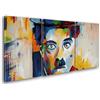 Giallobus - Quadri Grande Formato XXL - Pop Art - Charlie Chaplin - Tela Canvas - 308x140cm | 3pcs. x 100x140cm - Pronto da Appendere - Quadri Moderni per la casa