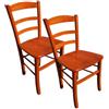 MA MAISON Set Sedie in Legno Naturale Seduta Ampia e Compatta, Schienale Alto 45x40x87h cm - Struttura Robusta, Ristorazione, Soggiorno, Classica, Rustica, Cucina - da Tavola (Ciliegio | Set da 2PZ)