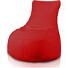 Bepouf - Poltrona a Sacco con Schienale Alto in Ecopelle con Imbottitura in Palline di Polistirolo, Poltrona a Sacco adatta per Camera e Salotto - Dimensione Grande 85x80, Colore Rosso