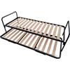 EVERGREENWEB MATERASSI & BEDS Evergreenweb - Set 2 posti Letto con Due Reti Singole a doghe 80x190 a Scomparsa in Legno, Apribile con Ruote, Salvaspazio, Ortopedica, Struttura in Ferro