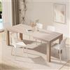 Mobili Fiver, Tavolo Allungabile Moderno, Iacopo, 140(220) x90 cm, Olmo Perla, per 6-10 persone, Tavolo Cucina, Soggiorno, Made in Italy