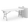 BERARDI | Tavolo pieghevole in resina bianca, 180x70x74 cm, portatile con maniglia, per sagra, campeggio, birreria, catering, casa, fiere