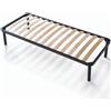 EVERGREENWEB MATERASSI & BEDS EVERGREENWEB Rete Letto una Piazza e Mezza 120x200 a Doghe in Legno + Kit 2 Doghe GRATIS con 4 Piedi Smontabili ORTOPEDICA Struttura portante in Ferro Rinforzata, Base da Incasso per Letti e Materassi