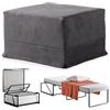 EVERGREENWEB MATERASSI & BEDS EVERGREENWEB - Pouf Letto Singolo con Materasso in Water Foam Alto 10 cm Salvaspazio Pieghevole per Camera, Cameretta o Soggiorno, Pouf poggiapiedi, Ottomano, Tessuto Sfoderabile e Lavabile Antracite