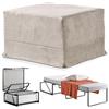 EVERGREENWEB MATERASSI & BEDS EVERGREENWEB - Pouf Letto Singolo con Materasso in Water Foam Alto 10 cm Salvaspazio Pieghevole per Camera, Cameretta o Soggiorno, Pouf poggiapiedi, Ottomano, Tessuto Sfoderabile e Lavabile Tortora