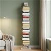 Flo.mar - Libreria a colonna verticale Bianca, Libreria Sospesa, Scaffale verticale altezza 153 cm 10 ripiani, Design da terra