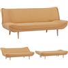 EVERGREENWEB MATERASSI & BEDS EVERGREENWEB Divano Letto 3 Posti Clic Clac in Tessuto Imbottito color Giallo, Design Moderno, Schienale Reclinabile, Regolabile su 3 Livelli, Trasformabile in Comodo Letto, Gambe in Legno | SOFLA