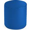 Bepouf - Poggiapiedi Rotondo Morbido in Ecopelle con Imbottitura in Palline di Polistirolo, Poggiapiedi adatto per Camera e Salotto - Dimensione 50x50, Colore Blu