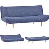 EVERGREENWEB MATERASSI & BEDS EVERGREENWEB Divano Letto 3 Posti Clic Clac in Tessuto Imbottito colore Blu, Design Moderno, Schienale Reclinabile, Regolabile su 3 Livelli, Trasformabile in Comodo Letto, Gambe in Legno | SOFLA