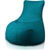 Bepouf - Poltrona a Sacco con Schienale Alto in Ecopelle con Imbottitura in Palline di Polistirolo, Poltrona a Sacco adatta per Camera e Salotto - Dimensione Grande 85x80, Colore Turchese