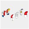 Giallobus - Appendiabiti da Parete Adesivo Forte - 38 - Mondrian - Acrilico Up - Kit 6 PCS. - Circle - Color Up 38 - Multifunzionali per Cucina Ufficio Camera Salotto, Portasciugamani Bagno