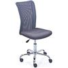 Inter Link - Sedia da ufficio per bambini - Sedia ergonomica girevole - Altezza regolabile - Base in metallo cromato - Rivestimento in tessuto Mesh traspirante - Girevole a 360° - Grigio - Bonnie