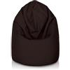 Bepouf - Pouf a Sacco Morbido in Poliestere con Imbottitura in Palline di Polistirolo, Poltrona a Sacco Adatta per Camera e Salotto - Dimensione Media 110x70, Colore Marrone Scuro
