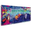 Giallobus - Quadri Grande Formato XXL - Pop Art - La persistenza della Memoria - Tela Canvas - 218x100cm | 3pcs. x 70x100cm - Pronto da Appendere - Quadri Moderni per la casa