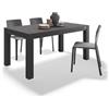 Mobili Fiver, Tavolo fisso Rachele 160x90 cm, Nero Frassino, Made in Italy