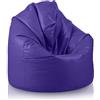 Bepouf - Pouf a Sacco Morbido in Ecopelle con Imbottitura in Palline di Polistirolo, Poltrona a Sacco Adatta per Camera e Salotto - Dimensione Mega 135x85, Colore Viola