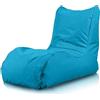 Bepouf - Poltrona Chaise Longue in Poliestere con Imbottitura in Palline di Polistirolo, Poltrona Adatta per Camera, Salotto e Esterni - Dimensione 110x80, Colore Azzurro