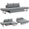 EVERGREENWEB MATERASSI & BEDS EVERGREENWEB - Divano letto chaise longue 3 posti trasformabile in comodo Letto Matrimoniale | Divano letto Angolare con Penisola | Design Moderno lunghezza 230 cm | Colore Grigio | Angélique