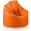 Bepouf - Pouf a Sacco Morbido in Ecopelle con Imbottitura in Palline di Polistirolo, Poltrona a Sacco Adatta per Camera e Salotto - Dimensione Media 110x70, Colore Arancione