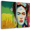 Giallobus - Quadri Grande Formato XXL - Pop Art - Frida - Tela Canvas - 204x140cm | 2pcs. x 100x140cm - Pronto da Appendere - Quadri Moderni per la casa