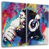 Giallobus - Quadri Grande Formato XXL - Pop Art - Music Monkey - Tela Canvas - 204x140cm | 2pcs. x 100x140cm - Pronto da Appendere - Quadri Moderni per la casa