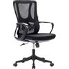 ZIK - Sedia da Ufficio Ergonomica Posturale, Poltrona Ufficio con Supporto Lombare, Sedia Comoda Scrivania con Rotelle, Braccioli, Regolabile in Altezza, Ergonomica Lombare con Ruote