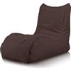 Bepouf - Poltrona Chaise Longue in Poliestere con Imbottitura in Palline di Polistirolo, Poltrona Adatta per Camera, Salotto e Esterni - Dimensione 110x80, Colore Marrone Scuro