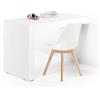 Mobili Fiver, Scrivania Evolution 120x60, Bianco Frassino con Una Gamba, Nobilitato, Scrivania moderna per Camera, Ufficio, Made in Italy