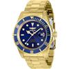 Invicta Pro Diver - Orologio da Uomo in Acciaio Inossidabile con Movimento Automatico - 43 mm, Oro/Blu