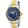 Invicta Pro Diver - Orologio da uomo in acciaio inossidabile con movimento al quarzo - 43 mm, Bicolore / Blu