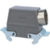 HARTING Han 16B Custodia tubolare alta, 1xM40 uscita cavo laterale, con 2 staffe trasversali Vite M40 Area di serraggio