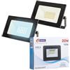 E-QUICKLY faretti LED da esterno - 20W, potente proiettore da 1600 lumen, faretto led da esterno con luce bianca fredda 6000K, faro LED grado di impermeabilità IP65, faretti da giardino 220V, 2 PZ