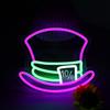 Tiabuy Insegne al neon a forma di cappello da cappellaio matto per decorazione da parete, dimmerabile, luci a LED per camera da letto, uomo, grotta, feste, bar, sfondo, regalo di compleanno e
