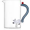 Ichendorf Milano Brocca Gatto, Bianco con Coda Grigia, Collezione Tabby Cat, 150 cl, Vetro Borosilicato, Fatto a Mano