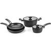 Moneta Etnea Evolution Set Pentole Induzione 6 Pezzi - Batteria Pentole Antiaderenti Effetto Pietra, Padelle e Pentole Induzione in Alluminio Forgiato ad Alto Spessore - Made in Italy