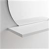 ARHome Specchio Tondo con Mensola, 60 x 60 x 22 cm, Bianco Opaco, Specchiera con mensola, Made in Italy