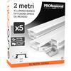 Eurocali 5x Profili da 2m (10mt) in Alluminio Bianco per Strisce LED Copertura Opaca larghezza max striscia led 12.4mm - 24.7 x 7