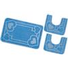 emmevi Tappeto Bagno Parure Soffice Antiscivolo Assorbente Lavabile MOD.Moorea 8 Set 3 Pezzi Azzurro