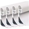 A2ZWORLD 8 Metri di Profilato Alluminio Per Striscia Led, Completo Di Copertura Tappi e Gancio, 4 Kit da 2 Metri Veletta Per Soffitto Pavimento Parete Interno 10.5mm (36,5X60mm Bianco)
