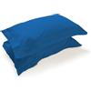 Corredocasa Coppia Federe Percalle 100% Puro Cotone per Cuscino Letto, Morbidezza Effetto Seta con qualità Superiore, Made in Italy, Copricuscino Letto Chiusura a 3 Volani (Jeans)