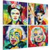 Giallobus - Quadri 4 Multi Pannello Art Board - Personaggi Famosi - Raccolta 1 - Legno MDF - 29,7x29,7 - x 4 Pezzi