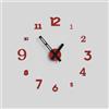 Giallobus - Orologio da Parete Adesivo Grande Float - Typos - Legno Mdf - Float ⌀ 60/80/110cm - 16 - Rouge - Orologio da parete moderno - Numeri adesivi 3d - Diametro variabile 60/80/100cm