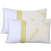 EVERGREENWEB MATERASSI & BEDS EVERGREENWEB Coppia Cuscini in MEMORY FOAM e Fodera in fibra di BAMBOO 40x70 alti 12 cm da Letto o Arredo Divano Imbottitura 100% Fiocco effetto Piuma Antiacaro 2 Guanciali Sfoderabili OFFERTA PRIME