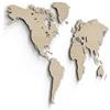Giallobus - MAPPA DEL MONDO - DECORAZIONE DA PARETE IN LEGNO MDF (Legno di Frassino, 130L x 72l cm)